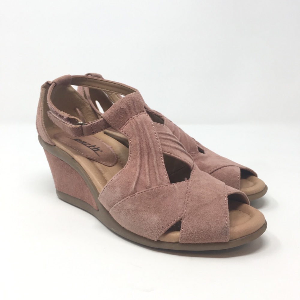 EARTH Sandals Wedge Peep Toe Curvet Bluse Sz 5.5B